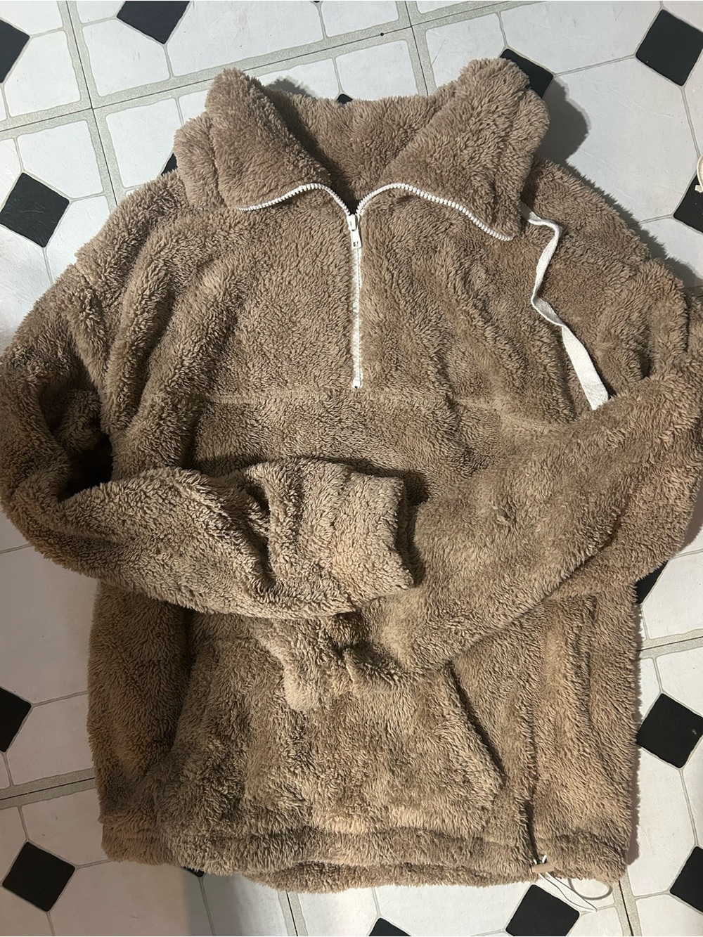 SO Women’s Brown Sherpa Zip-Up Pullover